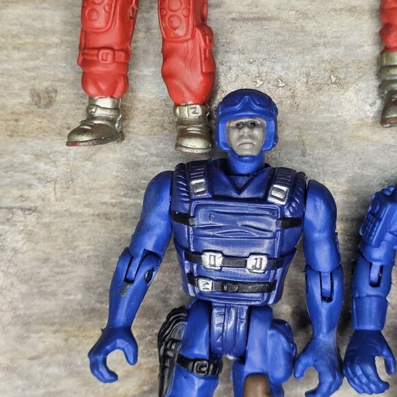 Red Fireman Fire Fighter SWAT Police Action Figures Rescue Posable 3.5" - Picture 7 of 11